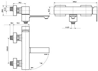 Смеситель для ванны с душем Kerama Marazzi Fioretto V2CR105KM хром